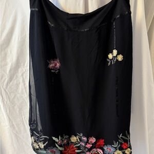 Edward Black Floral Maxi Skirt